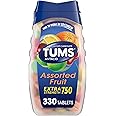 TUMS Chewable Antacid Tablets for Extra Strength Heartburn Relief, Great for a Summer BBQ - Assorted Fruit Flavors - 330 Count