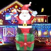 PIPIMOUSE 6FT Christmas Inflatables Santa Outdoor Decorations, Santa Claus Inflatable with Led Lights Xmas Blow up Yard Decorations for Square Lawn Garden Patio Holiday Party Decor