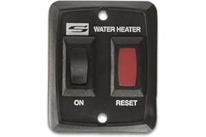 Suburban Single Water Heater ON/OFF Wall Switch - RV Interior Wall Mount On/Off Switch for Control & Operation of Suburban Models D, DE & DEM Tank or Tankless Water Heaters, Black (234229)