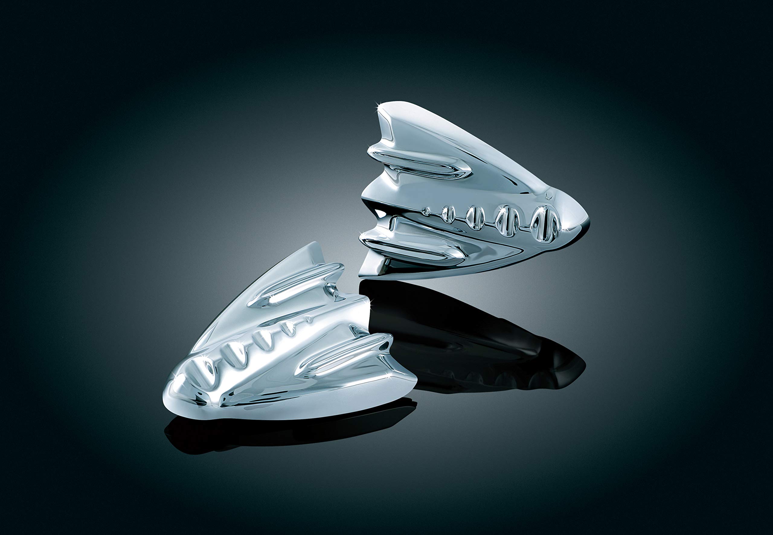 Kuryakyn 3767 Motorcycle Accent Accessory: Inner Fairing Cover Plates for 2006-13 Harley-Davidson Motorcycles, Chrome, 1 Pair