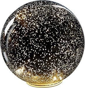 SIGNALS Lighted Mercury Glass Ball Sphere Holiday Home Decor - Nightlight Accent Light - Silver - Large