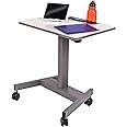 Stand Up Desk Store Pneumatic Adjustable Height Rolling Student Classroom Standing Desk -Gray