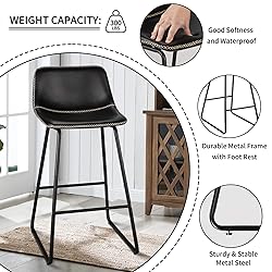 HeuGah Bar Stools Set of 3, 26 Inch Counter Height