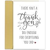 Zoytonky Funny Thank You Card, Appreciation Card for Men Women, Thank You Gift for Leader Colleague Friends, There Isn't A Thank You Big Enough For Everything You Did