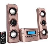 Philco Stereo Shelf Systems Compact CD Shelf System with Digital FM Stereo Radio, Bluetooth Wireless Technology, and Remote Control | LCD Display | MP3 &amp; AUX Port Compatible | USB Playback (Rose Gold)
