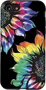iPhone SE (2020) / 7 / 8 Tie Dye Sunflower Phone Case Fun Colorful Retro Hippie Gift Case