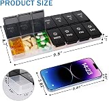 Mossime 7 Day Pill Box Large 14 Compartments AmPm 2x Daily Organizer view 3