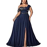 VOUIAO Women Plus Size Bridesmaid Dresses Sequin Summer Maxi Dress A Line Wedding Guest Prom Evening Party Cocktail Gown