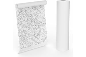 MBLABEL Wide Format Paper 36 in x 150 ft CAD Bond Rolls, 1 Roll Plotter Paper on 2" Core for CAD Drawings, Engineering Plans, GIS Maps & Architectural Designs