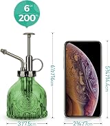 T4U 200ML Glass Plant Mister Grey Vintage Spray Bottle Fine Mist view 6