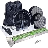 18pc Gold Panning Kit with Mini Folding Sluice Box, Complete Gold Panning Equipment Set for Adults, Aluminum Prospecting Kit with Pans, Classifier, Magnet, Backpack &amp; Accessories for Beginners