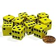 Koplow Games Set of 10 Six Sided D6 16mm Standard Dice Yellow