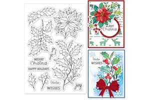 GLOBLELAND Tampons transparents en silicone pour la fabrication de cartes de Noël - Tampon en silicone transparent - Motif pl