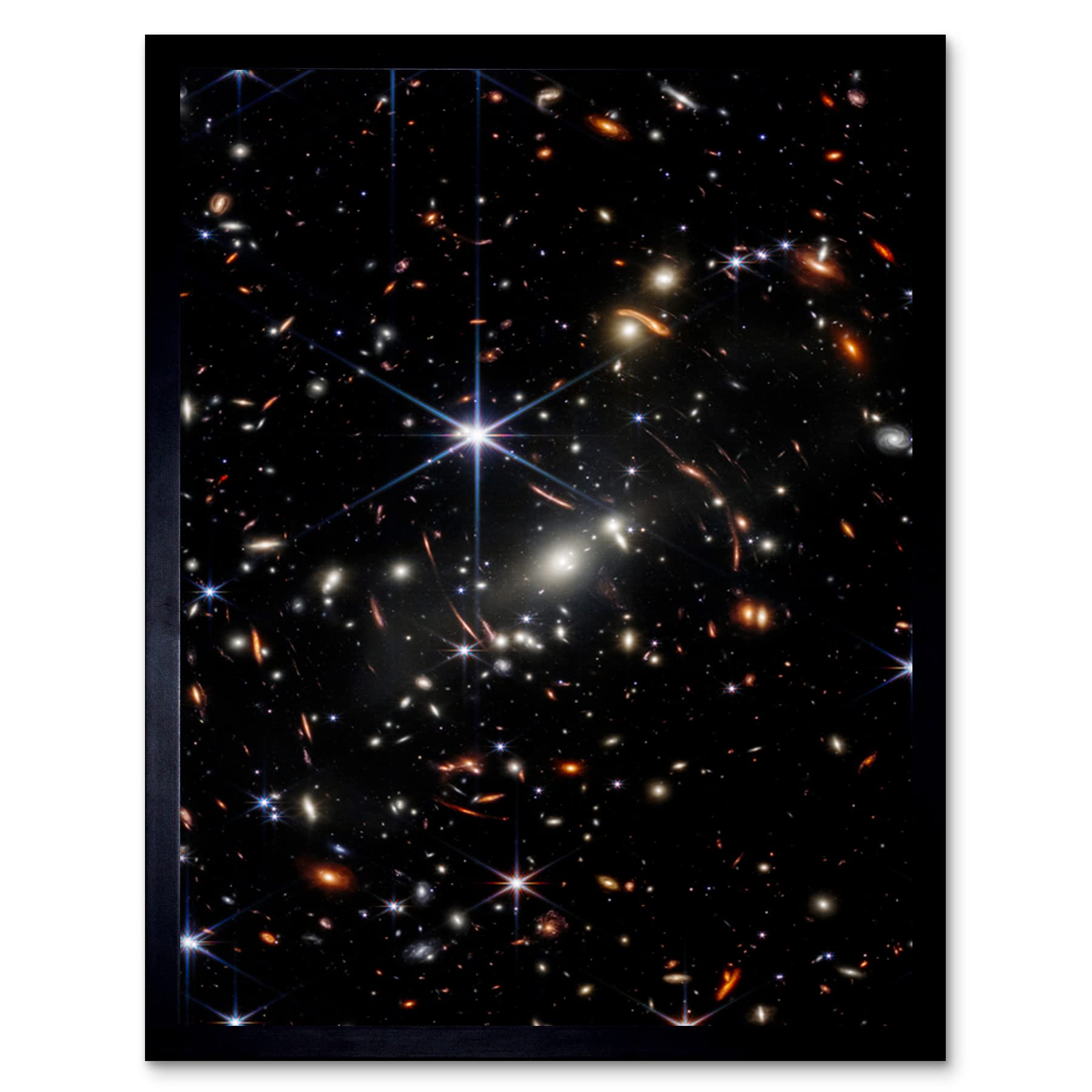 Artery8 NASA James Webb Space Telescope Deep Field Image Stars Thousands Galaxies Photo Art Print Framed Poster Wall Decor 12x16 inch
