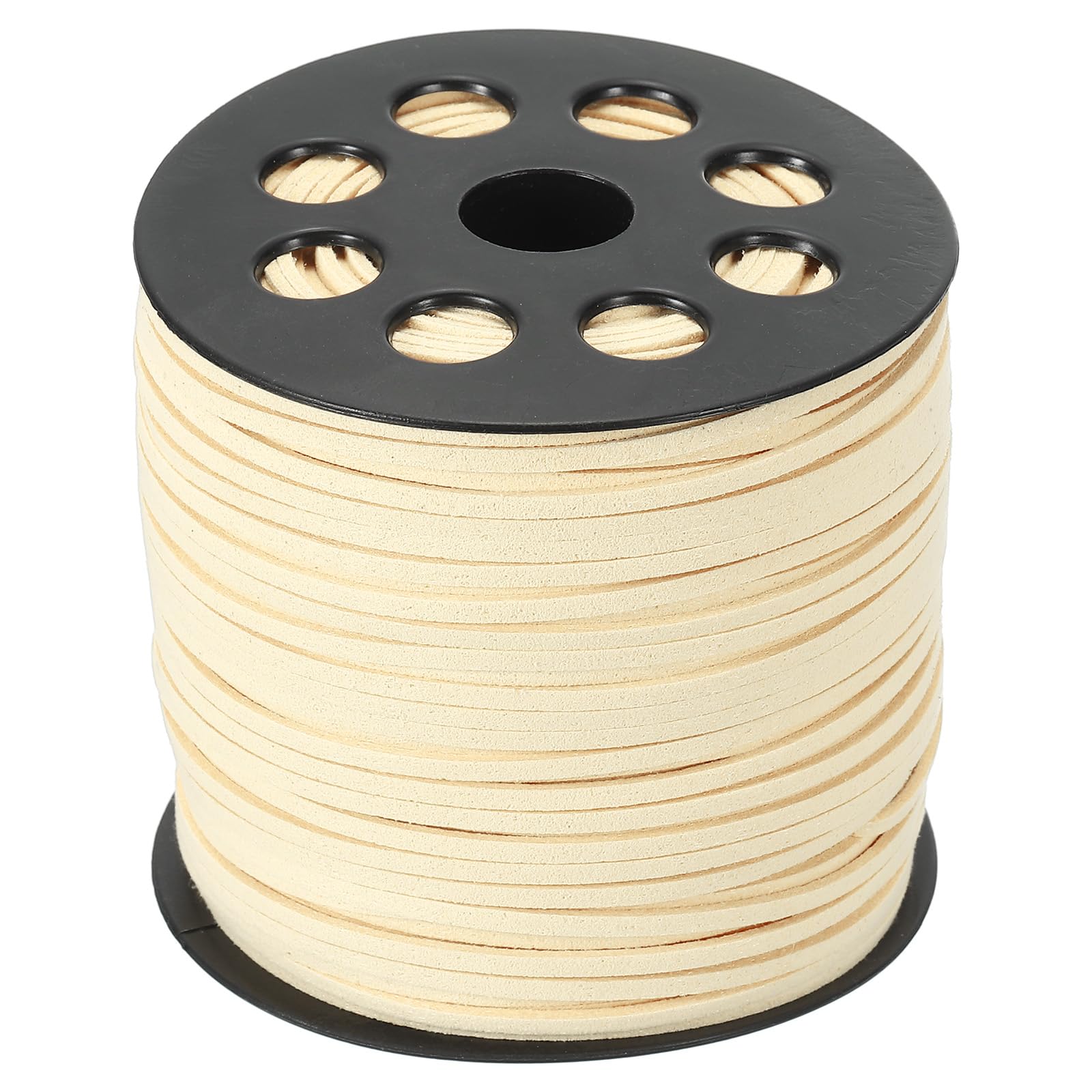 PATIKIL Suede Leather Cord 2.5mm 98 Yard, Faux Suede Cord Flat Leather String with Roll Spool for Necklace Bracelet Beading Jewelry Making, Beige