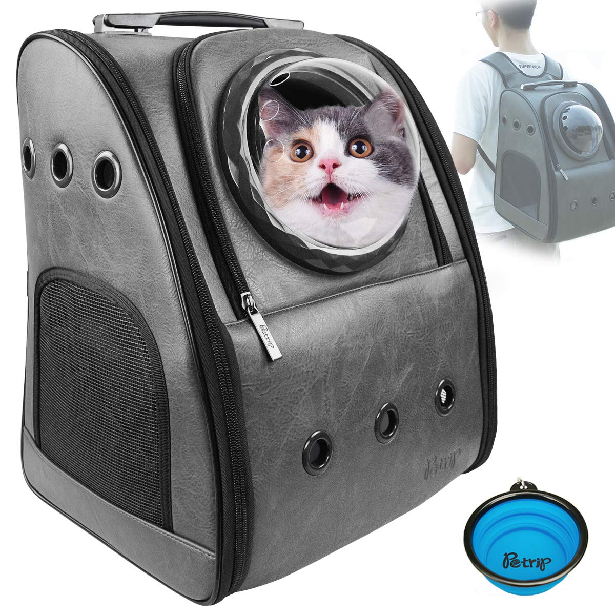 PETRIP Cat Carrier Backpack Large 24lbs Dog Hiking Airline Pet Carrier