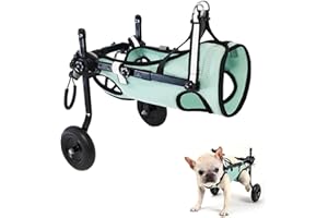 BECROWM Dog Wheelchair for Back Legs Adjustable Dog Wheelchairs with 2 Wheels Pet Doggy Wheelchairs with Disabled Hind Legs Walking-Dog Leg Brace and Hip Support, Light Weight(Mint Green, M)