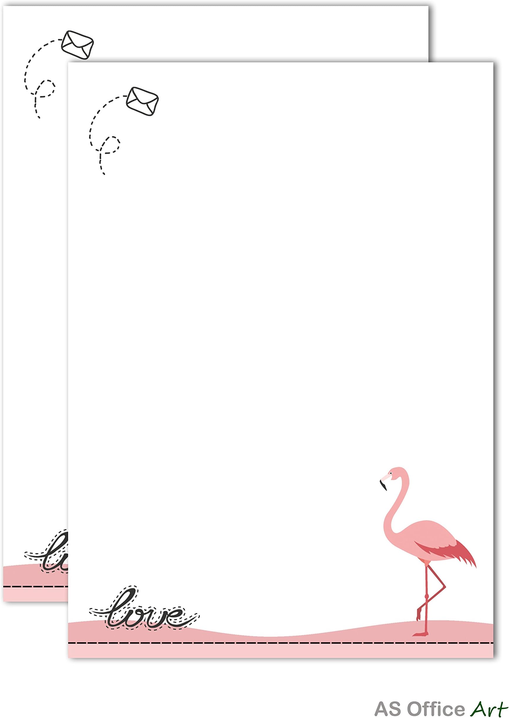 'Notepad "Flamingo A5 50 Sheets for Notes, Letters, Writing Paper Children, Pad, Drawing Pad, Note Pad, Girls & Women, Flamingos