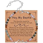 Mikovivi Bestie Wave Bracelet for Women, Friendship Wave Bracelet Colored Turquoise Best Friend Inspirational Jewelry Soul Sister Gift