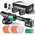 BATOCA S2 Cordless Random Orbital Polisher Buffer, 2Pcs 4.0Ah Batteries, LCD Display with 6 Variable Speed 2000- 4500 RPM Wireless Car Polishing Kit for Car Detailing, Polishing, Waxing, Cleaning