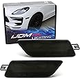 iJDMTOY Euro Dark Smoked Lens Front Bumper Side Marker Light Housing Replacements Compatible With Porsche 2014-2024 Macan, Replace OEM Amber Sidemarker Lamps