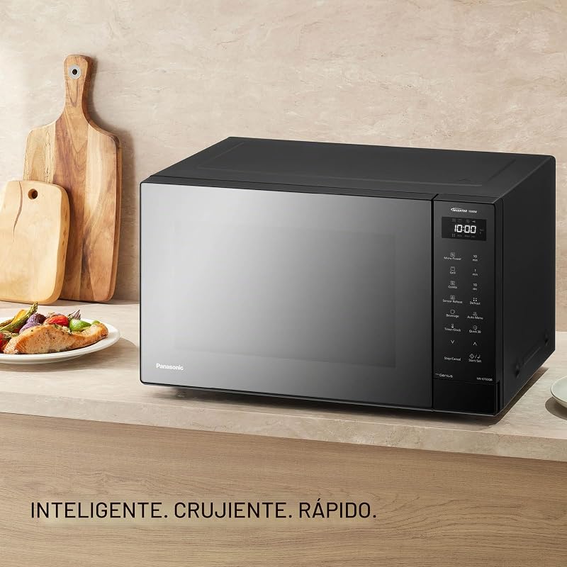 NN-GT65QBEPG 31 L Forno Micro-ondas combinado com grelhador, 1000 W, cozedura combinada, 7 níveis de potência, descongelação turbo, LED, placa giratória, preto
