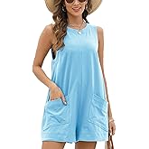 IMCTAH Womens Casual Rompers Overalls Shorts Summer Sleeveless Jumpsuits for Women Casual Shorts with Pocket