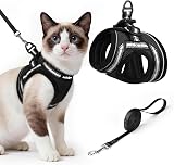 rabbitgoo Cat Harness and Leash Set Escape-Proof Extra Small Black Large