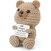 atimier Funny Dad Gifts - Ideal for Dad's Birthday, Father's Day, Easter, Christmas & Valentine's Day | Handmade Crochet Bear(Dad)