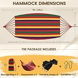 ANYOO Cotton Hammock with Tree-friendly Straps Durable Portable view 2