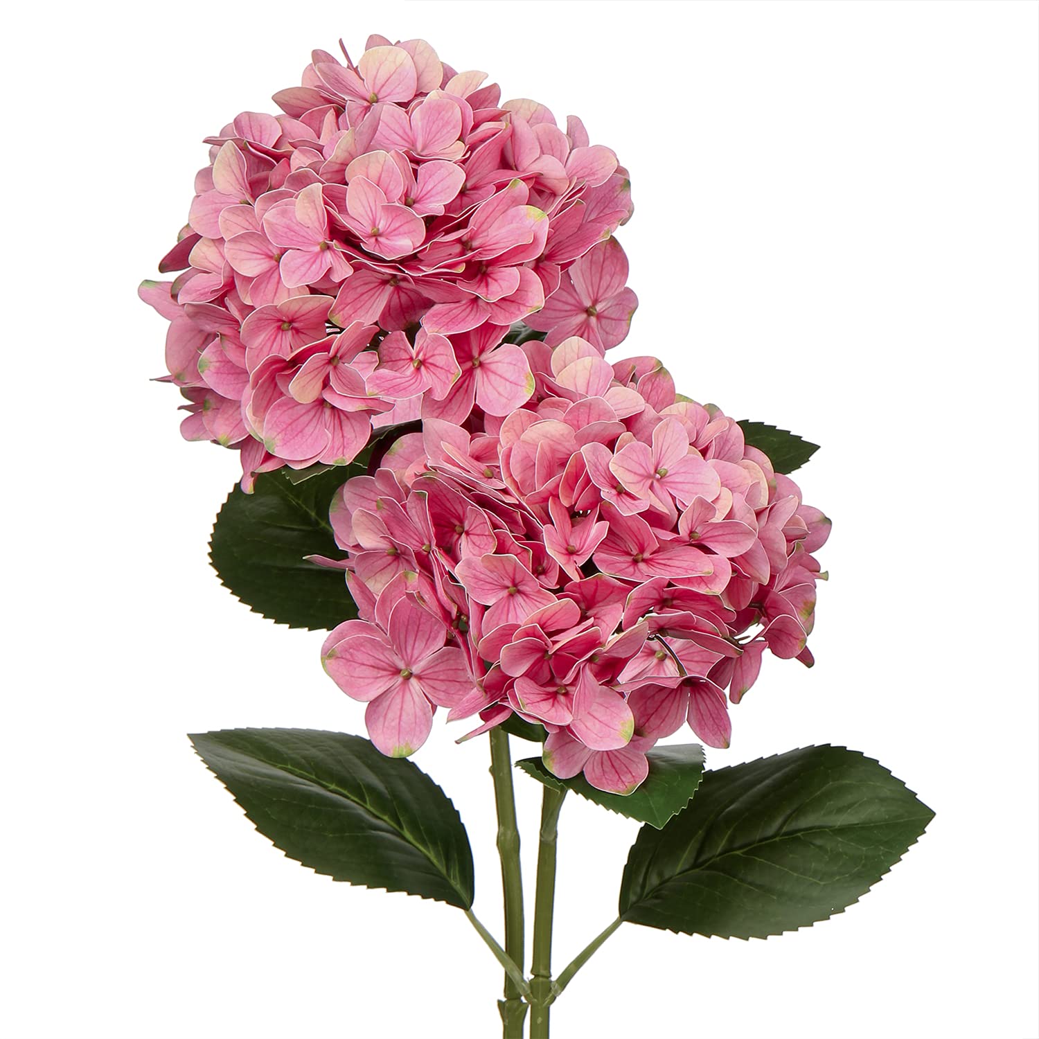 Briful Hydrangea Artificial Flowers Real Touch Hydrangea Flower, 24.8" Tall Fake Flowers with Long Stem Pink Artificial Flower Outdoor, Garden Wedding, Home Decor