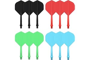 CyeeLife Dart shafts and dart flights made of one piece, 12 stable, darts accessories black/red/blue/green