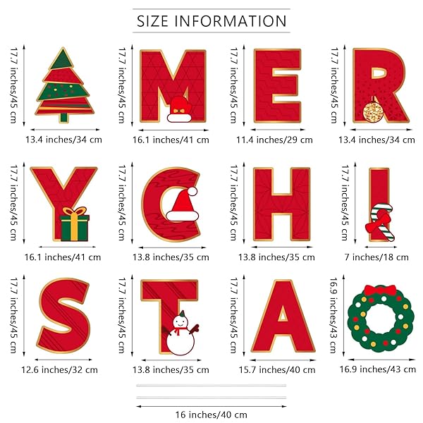 FOVTHS GIANT 18 INCHES RED MERRY CHRISTMAS LARGE LETTER YARD SIGN PLASTIC WATERPROOF YARD SIGN LARGE HOLIDAY LAWN SNOW SIGN DECOR WITH STAKES FOR CHRISTMAS HOLIDAY OUTDOOR LAWN DECOR