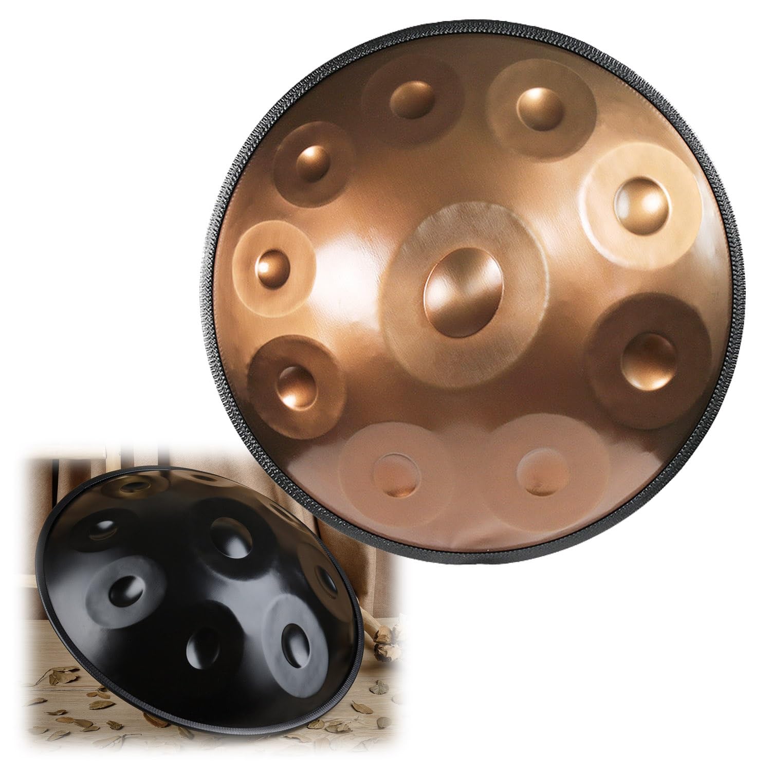 Harmonic Handpan Drum 9/10/12 Notes 22 Inch Hand pan Steel Drum in D Minor, Prremium Steel