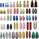 OATHYAN 30pairs Gold Hoop Earrings Set for Women, Boho Resin Assorted Jewelry for Gift,Chunky Dangling Earring