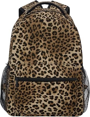 leopard print school backpack