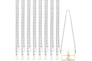 Coobbar Purse Chain Replacement,8 Pack Wallet Chain Shoulder Bag Chain Handbag Chains DIY Shoulder Cross Body Bag Chain for DIY Metal Shoulder Cross Body Bag(47 Inch/pcs) (Silver)