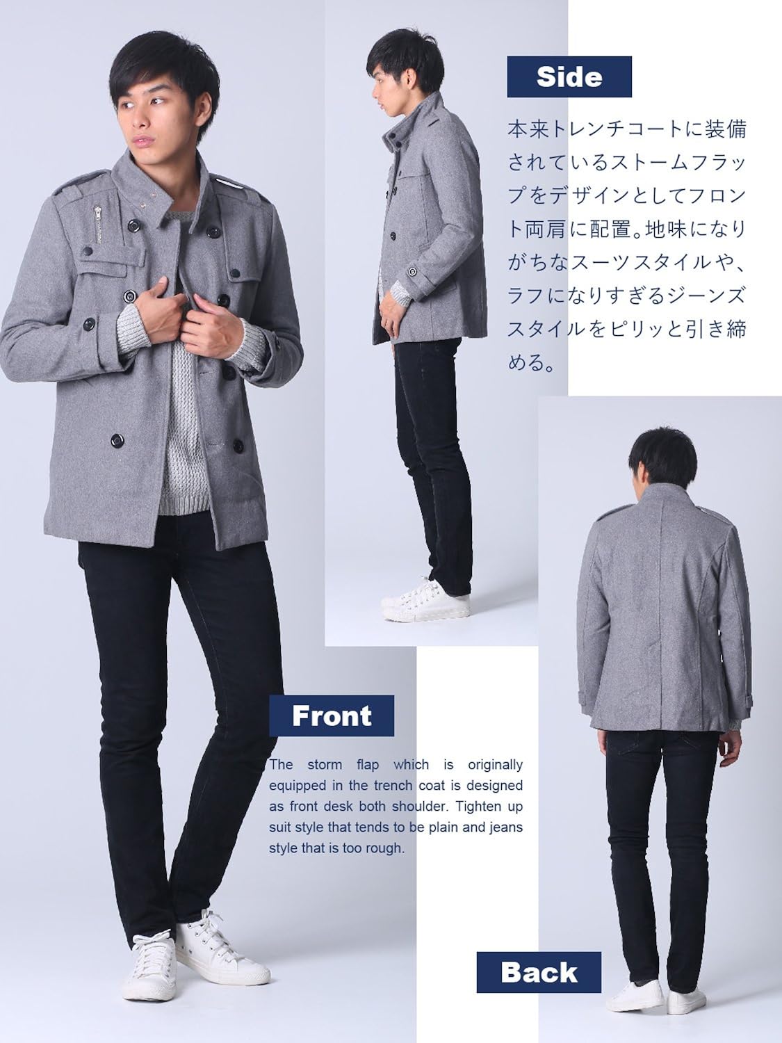 Amazon Buzz Wear バズ ウェア Pコート メンズ ピーコート メルトン アウター ジャケット コート ジャケット 通販