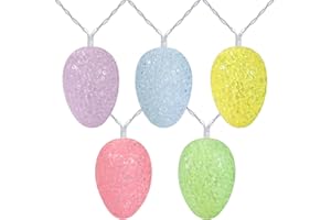 LYHOPE Easter Pastel Lights, 5.94ft 10 LED Egg Decoration Lights, Battery Powered Egg String Lights for Easter, Party, Fireplace, Mantels, Entrance, Tree, Home Decorations, Clear Wire