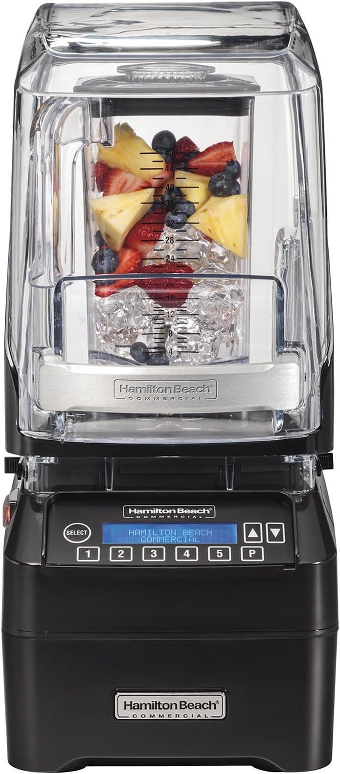 Hamilton Beach Commercial HBH750 The Eclipse Blender, 3 hp, Quietblend Technology, 48 oz./1.4 L Polycarbonate Container, 18.5" Height, 8.5" Width, 11.5" Length, Black