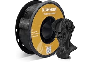 Kingroon PETG 3D Printer Filament, Dimensional Accuracy +/- 0.03 mm, 1 kg Spool(2.2lbs), 1.75 mm, Black