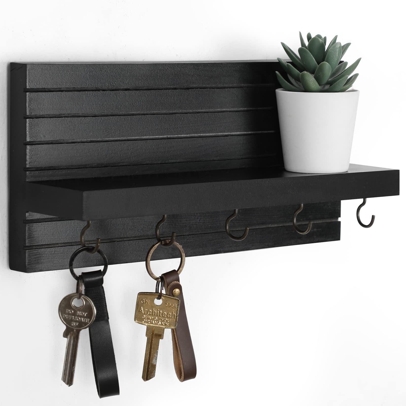 Decorative Key Holder for Wall with Shelf Entryway Shelf with