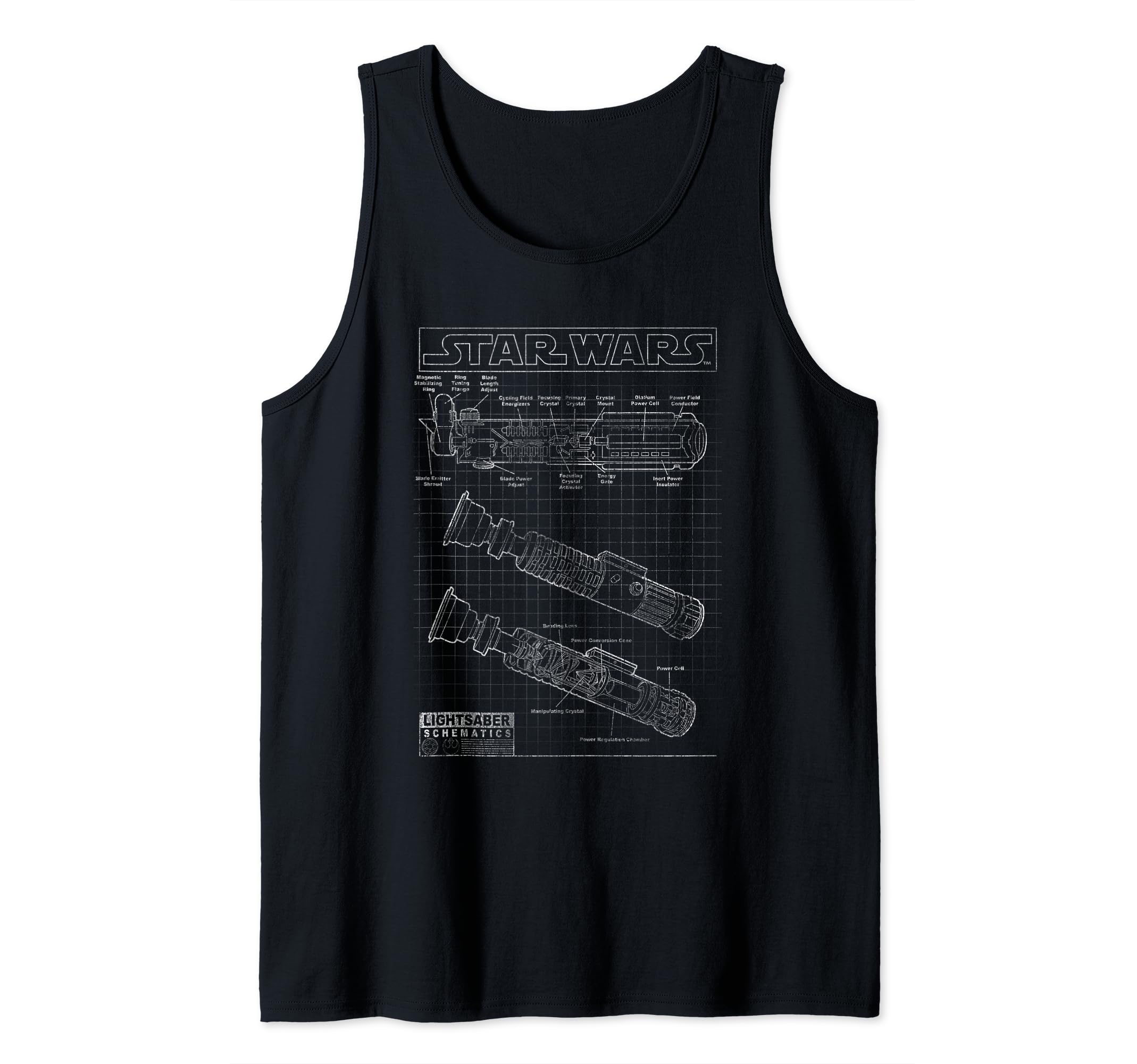 Star Wars Lightsaber Schematics Classic Tank Top