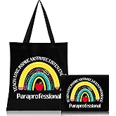 Paterr 2 Pcs Paraprofessional Gifts Survival Kit Tote Bag Cosmetic Makeup Bag Teaching Assistant Appreciation Gifts for Women