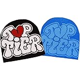 CORIRESHA Men Women Letter Graphic Y2k Beanie Knitted Hats Warm Winter Outdoor Caps