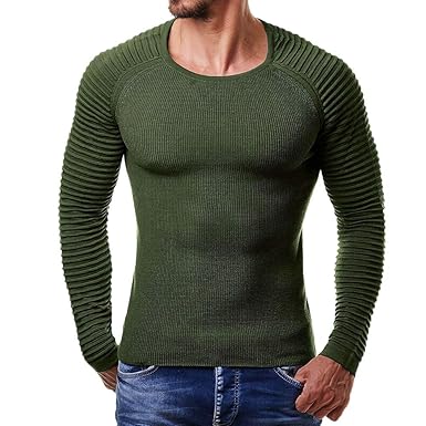 JYJM 2019 Herren Herbst Winter Striped drapieren Stricken Langarm t-Shirt top Bluse Blau und Schwarz Herren T-Shirt Kurzarm S
