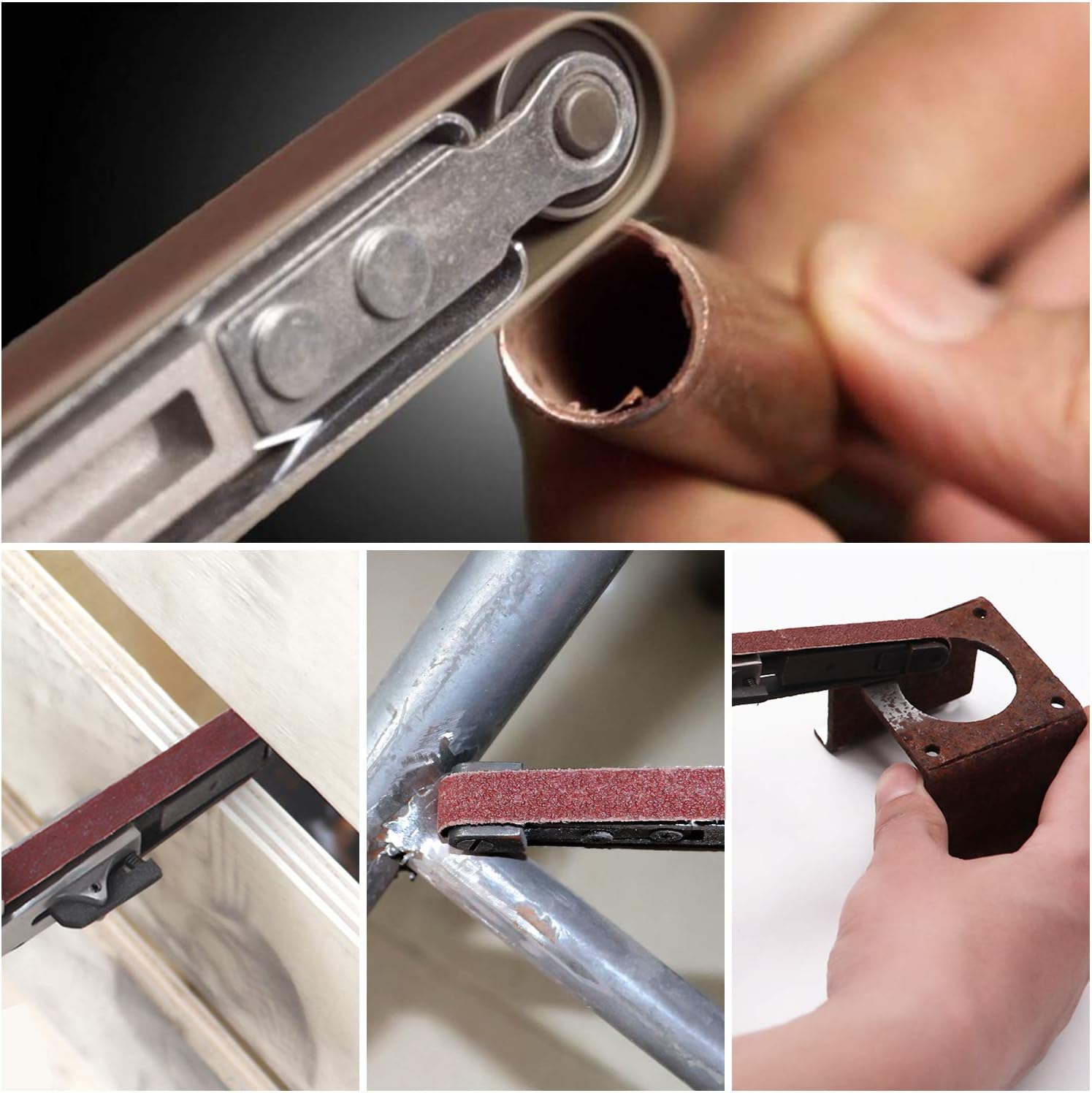 HongWay 30 Pack Sanding Belts 1/2x18 Inches Aluminum Oxide (3 Each of 40 60 80 120 150 180 240 400 600 800 Grits) for Belt Sander - - 