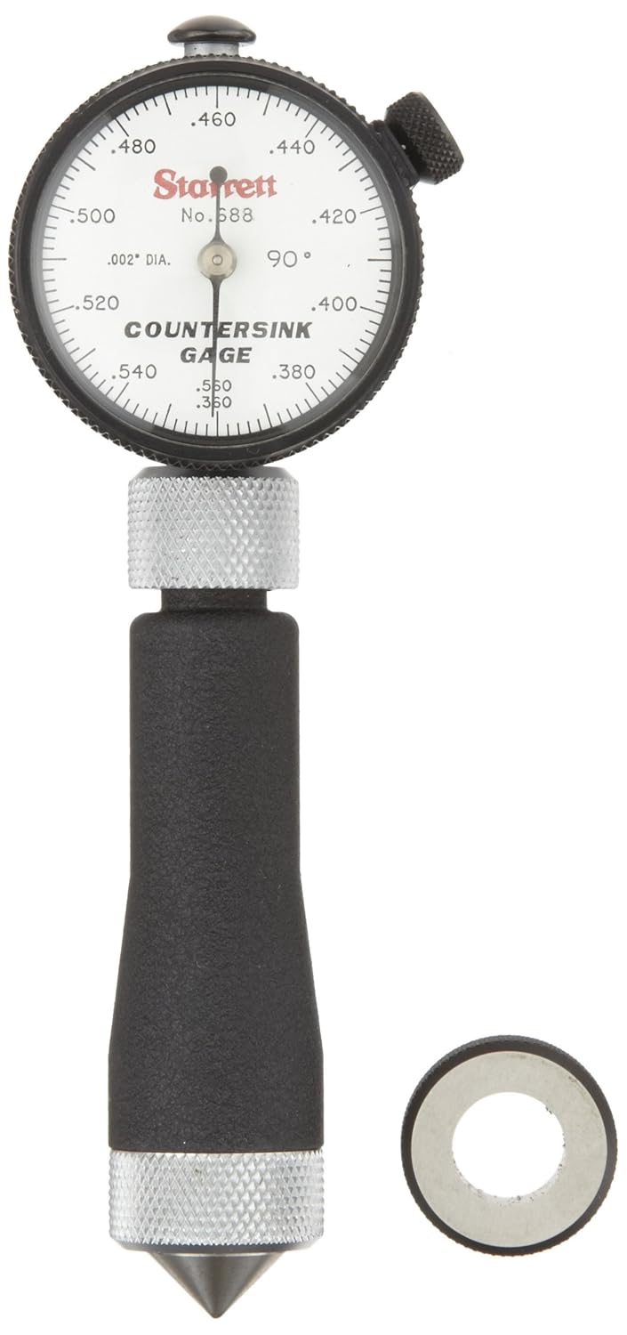 Starrett 6883Z Inch Reading Countersink Gauge, 90 Degree Angle, 0.360