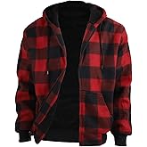 Facitisu Winter Heavy Warm Sherpa Lined Fleece Plaid Flannel Jacket Men Plus Size S-5XL Big&Tall Mens Coat