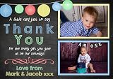 Personalised Birthday Thank You Photo Cards - Joint Party Twins Unisex view 4